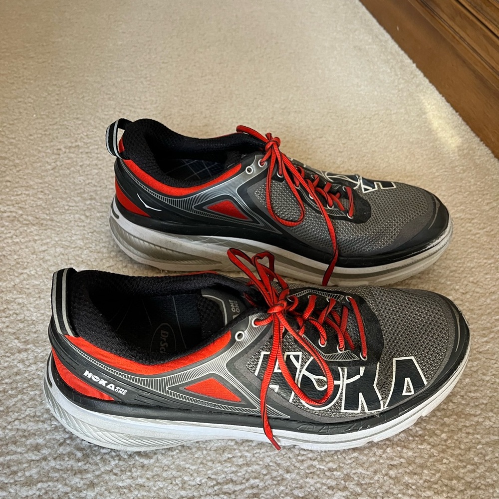 Hoka ONE ONE BONDI4 RUNNING Shoes
Men’s size 13 
Preowned Used Hole and scuffs. - Picture 3 of 16